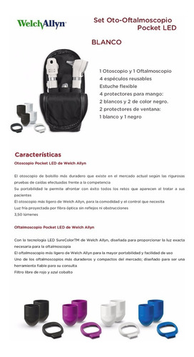Imagen 10 de 12 de Pantoscopio Welch Allyn Pocket Led Oftalmoscopio Otoscopio