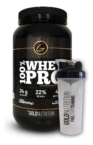 Proteina + Vaso - 100% Whey Pro 2 Lb + Shaker Gold Nutrition Sabor Natural