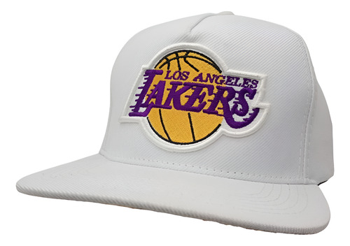 Gorra Flat Equipos Varios Ajustable Deportes Premium Moda White Laker Medida Ùnica Ajustable Lisa