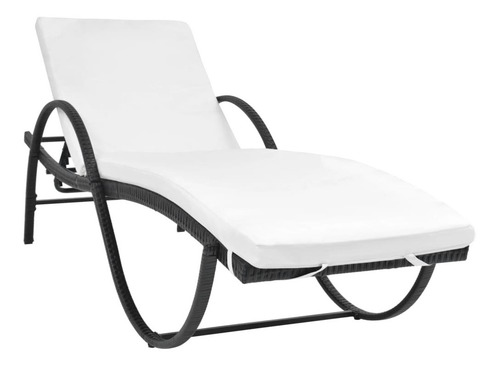 Camastro 2 Uds Con Mesa Poly Rattan Negro