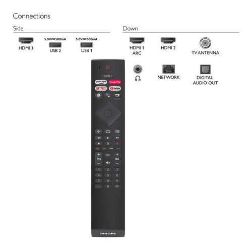 Imagen 3 de 4 de Smart Tv Led 32 Philips 32phd6917/77 Android Hd A12