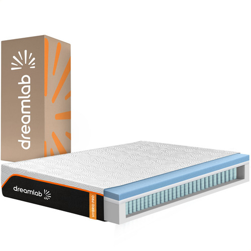 Colchón Matrimonial Dreamlab Hybrid Pro|Tecnología Híbrida Memory Foam y Pocket Springs, Hipoalergénico, Espumas y Telas Certificadas | Colchón en Caja