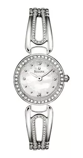 Reloj Bulova Mujer Cristal Nacar Clásico Esclava 96l126