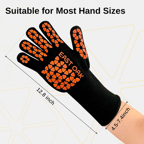 Guantes Para Barbacoa East Oak Modelo Rojo Resistentes Al Ca Rojo Talle