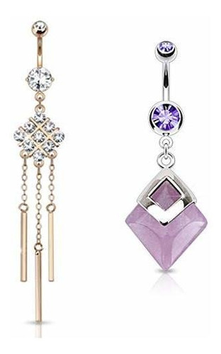 Aros - Dynamique 2pcs Variety Pack Belly Button Rings Of Pav