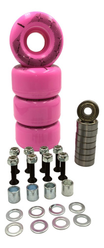 Ruedas Para Skate + Rodamientos Abec5+ Set De Pernos 1 Pul Y