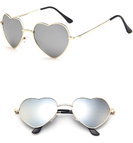 Gafas De Sol Chezi Metal Iridium Heart (oro, Plata)