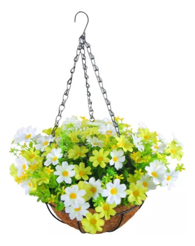Cesta Colgante De Flores De Margaritas Artificiales, Planta