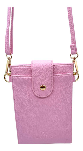 Cartera Para Dama Con Crossbody Ajustable Rosa Liso
