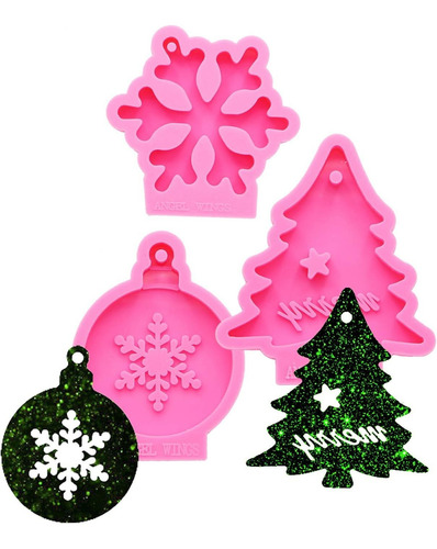 3pcs Moldes De Resina Para Navidad Molde Silicona Copo Nieve