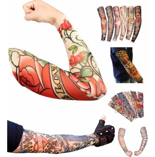 Manga Protectoras Sol Tatuaje Licra Unitalla Unisex 3 Piezas