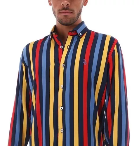 Camisa Porto Hombre Rayon Suave Rayas Multicolor