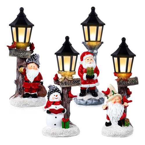 Centros De Mesa De Navidad, 4 Centros De Mesa De Papa Noel,