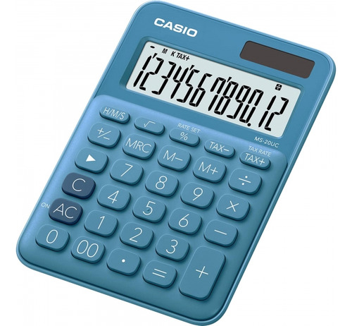 Calculadora De Mesa 12 Dígitos Ms20uc Azul - Casio