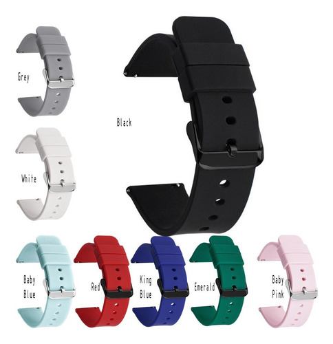 Correa Deportiva Lisa Con Hebilla Para Suunto 7 Negro 2.4 Cm