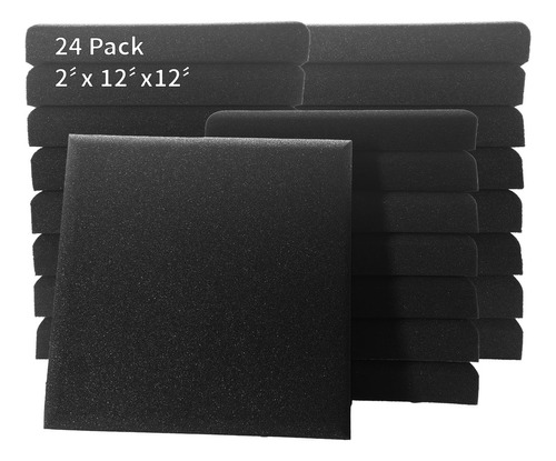 Paquete De 24 Paneles De Espuma A Prueba De Sonido De 2 X 12