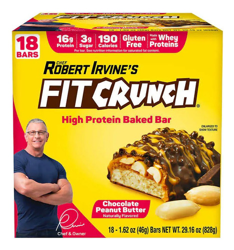 Chef Robert Irvines Fitcrunch  Protein Bars, 46g 18 Piezas!