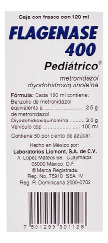 Flagenase 400 Pediátrico Caja Con Frasco De 100 Ml