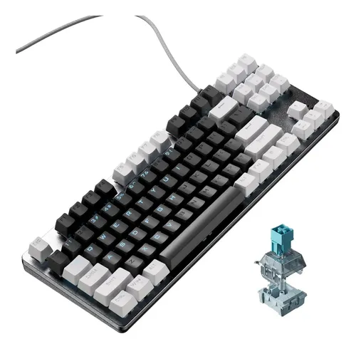 Teclado Mecánico Gamer TKL 87 Teclas RGB Switch Azul Anti-Ghosting