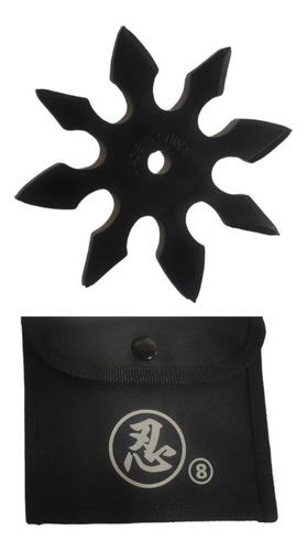 Shuriken 8 Puntas Filoso Defensa Ataque Con Funda Steel 