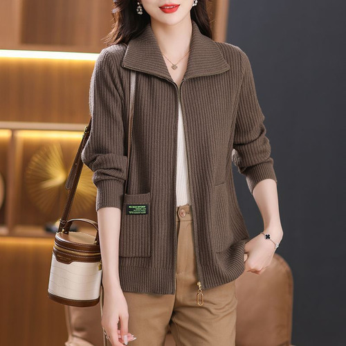 Chaqueta Tipo Cárdigan De Punto Cómoda E Informal Para Mujer