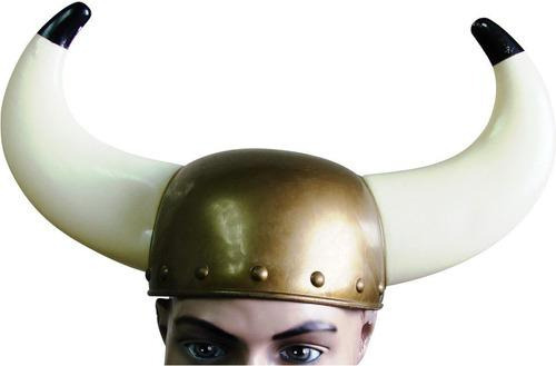 Chapéu Corno Chifre Chifrudo Viking Festa Fantasia Aniversár Cor Dourado