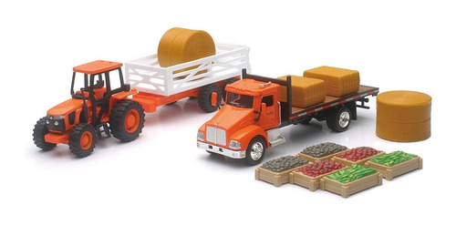 Newray Farm Playset Con M Tractor Truck Trailer Balas Y...