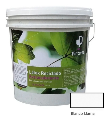 Latex Reciclado Pinturec Extracubrien Blanco Llama 4 Galones