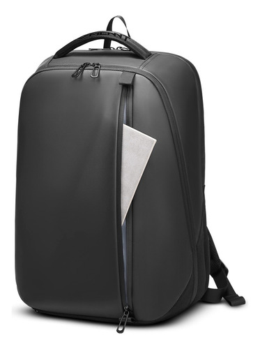 Mochila Impermeable Para Notebook Con Organizadores Color Negro Diseño de la tela Liso