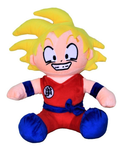 Goku Peluche Cabello Amarillo Dragon Ball 33cm 