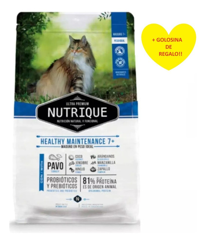 Alimento Nutrique Gato Senior 7+ X 7.5k + Regalo!!