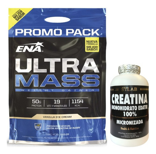 Ena Ultra Mass 3kg + Creatina Sylab 500g