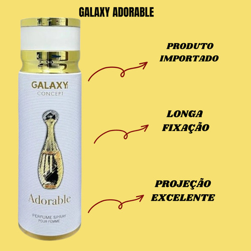 Perfume Árabe Presente Namorada, Mãe, Ficante, Amiga Feminino Adorable Galaxy 200ml Perfume Corporal Importado Cheiro De Grife Alta Fixação E Projeção