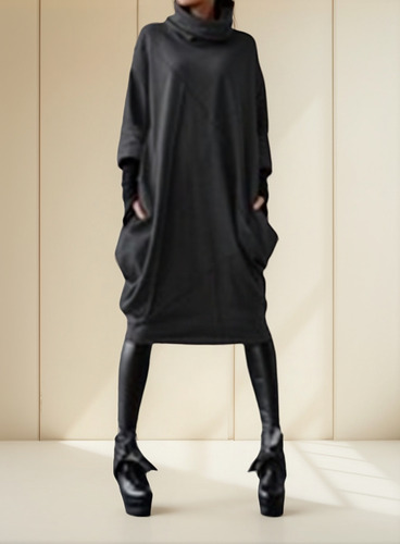 Vestido De Costura De Otoño E Invierno Para Mujer De Moda