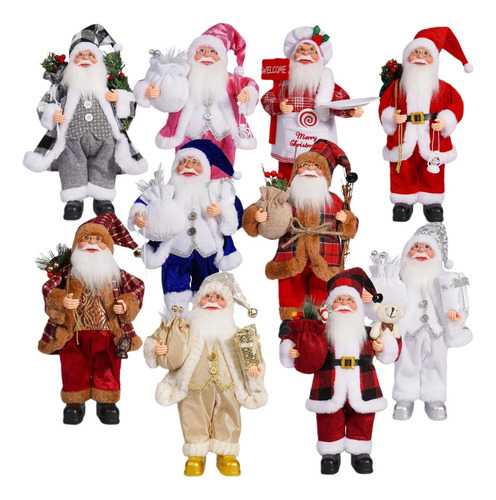 Ventana Navideña De Pie Con Figura De Papá Noel De 12 Pulgad