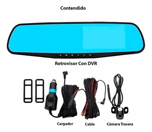 Cámara Auto Trasera Y Delantera Grabación Espejo Retrovisor