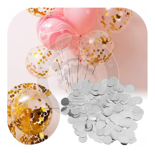 Confettis Plateados 30 Grs Para Globos 