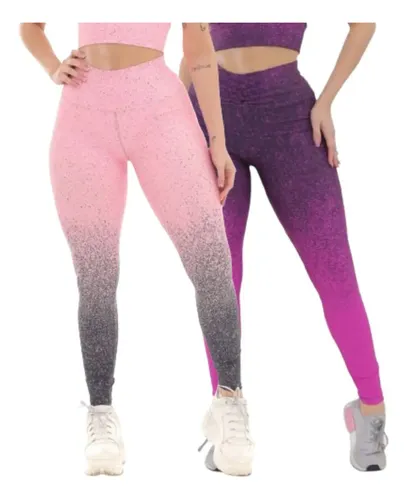 Kit 2 Calças Legging Feminina Degradê Academia E Caminhada