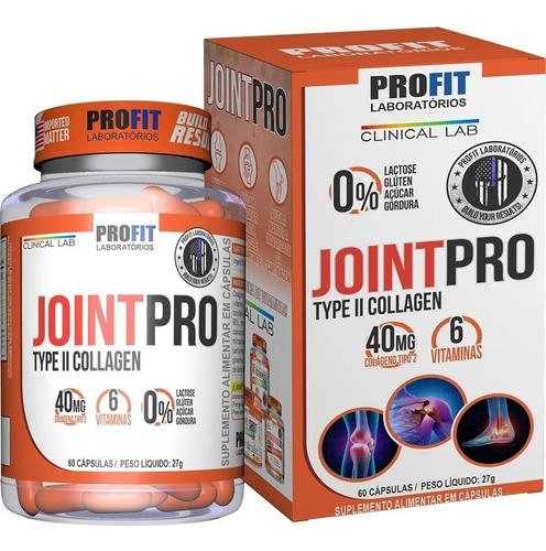 Joint Pro Colágeno Tipo 2 + Vitamina C - 60 Cáps - Profit Sabor Sem Sabor