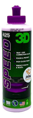 Ppm Detail Store Profesional Speed 3d Hd Pulimento 3 En 1. Pule Abrillanta Y Protege 8oz