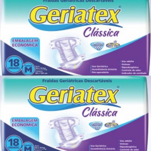 Fralda Geriátrica Geriatex Clássica M Kit Total 36 Fraldas 