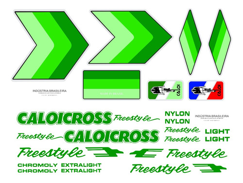 Adesivos Antiga Caloicross Freestyle S: Verdes L: Verdes