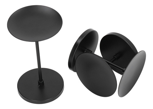 Soporte Para Velas, 3 Piezas, Piano Negro De Doble Cara, Pil