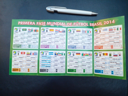 Fixture Mundial 2014 Escrito (Usado)