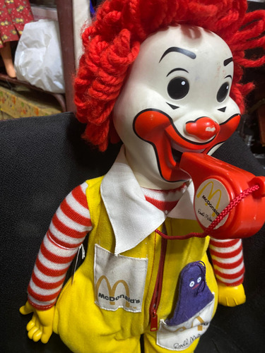 Boneco Ronald Mcdonald 50cm C/apito 1978 Mcdonald's Raro (Usado)