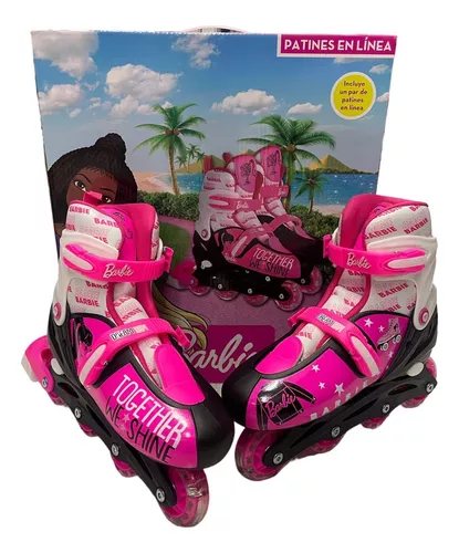  Barbie Patines en línea ajustables para niñas, multicolor,  talla 13-3 : Deportes y Actividades al Aire Libre