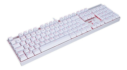 Imagem 2 de 3 de Teclado Gamer Redragon Mitra K551 Outemu Brown Pt/br Branco