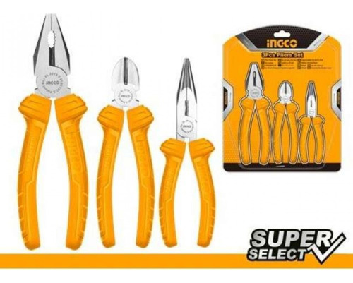 Set De 3 Piezas De Alicates Super Select Marca Ingco