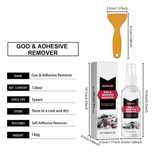 Removedor De Cola Para Automóveis 120 Ml De Cola Dupla Face