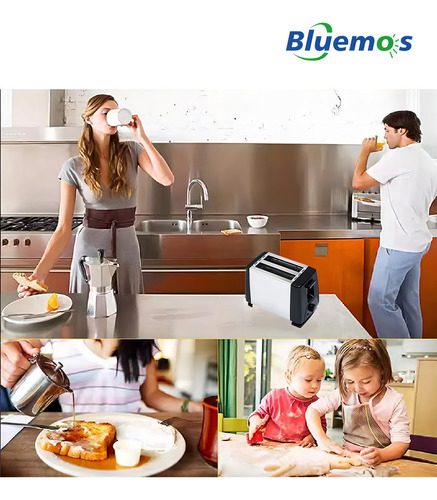 Tostador 2 Rebanadas De Pan Acero Inoxidable Bluemos Color Plateado 650w
